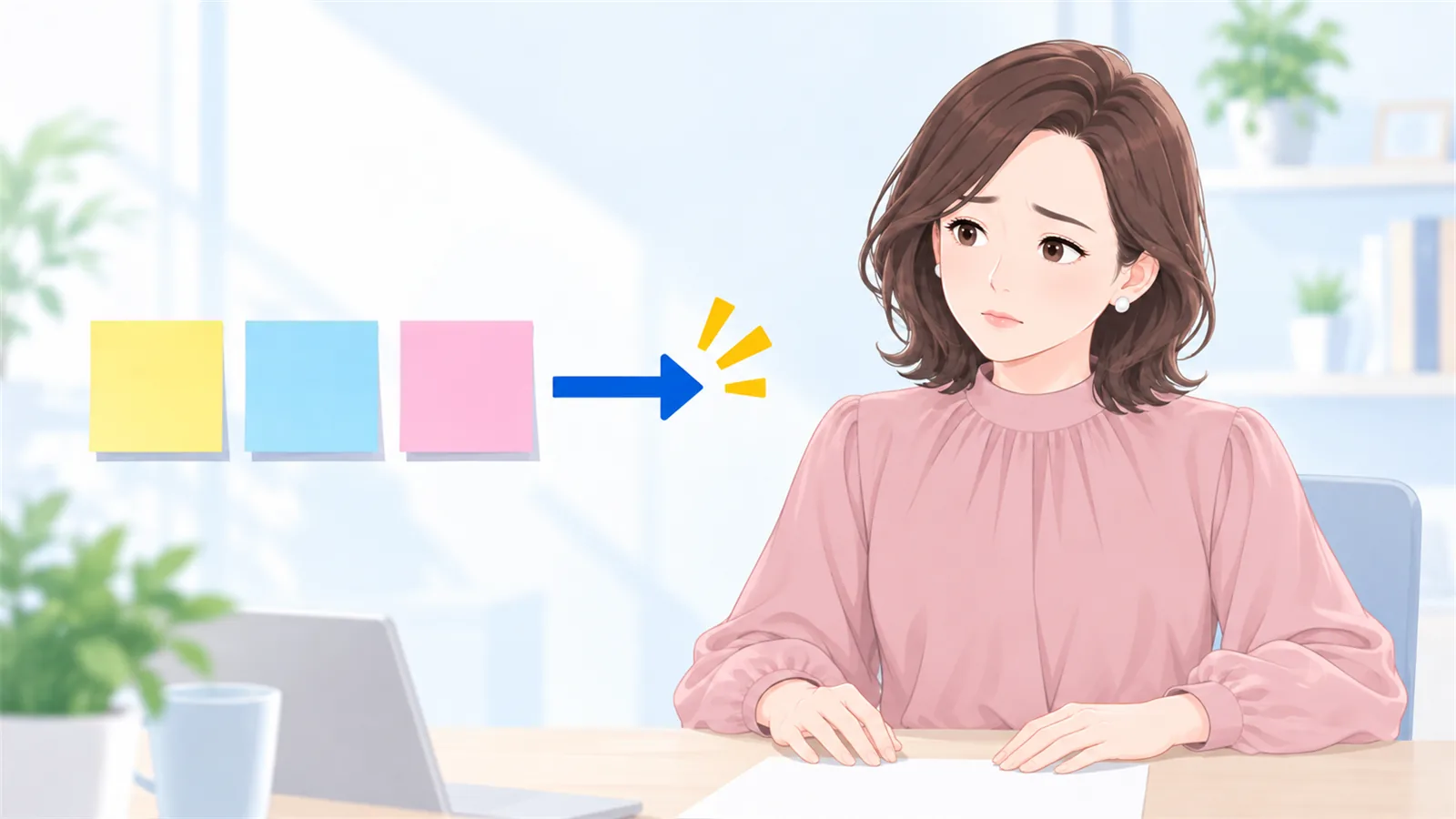 書き出した紙はあるのに、そこから先へ進めない