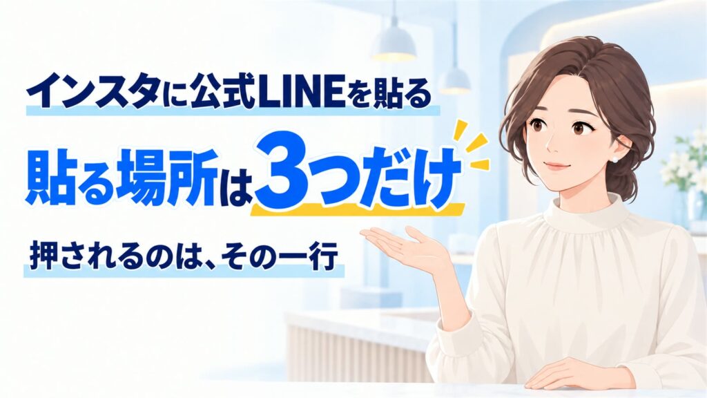 インスタに公式LINEを貼る方法｜貼る場所と、押される一行