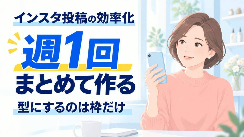 インスタ投稿の効率化｜週1回まとめて作り、型にするのは枠だけ
