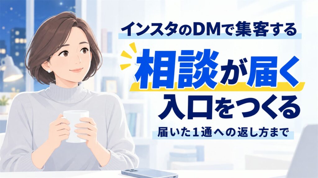 インスタのDMで集客する｜相談が届く入口をつくる、届いた1通への返し方まで