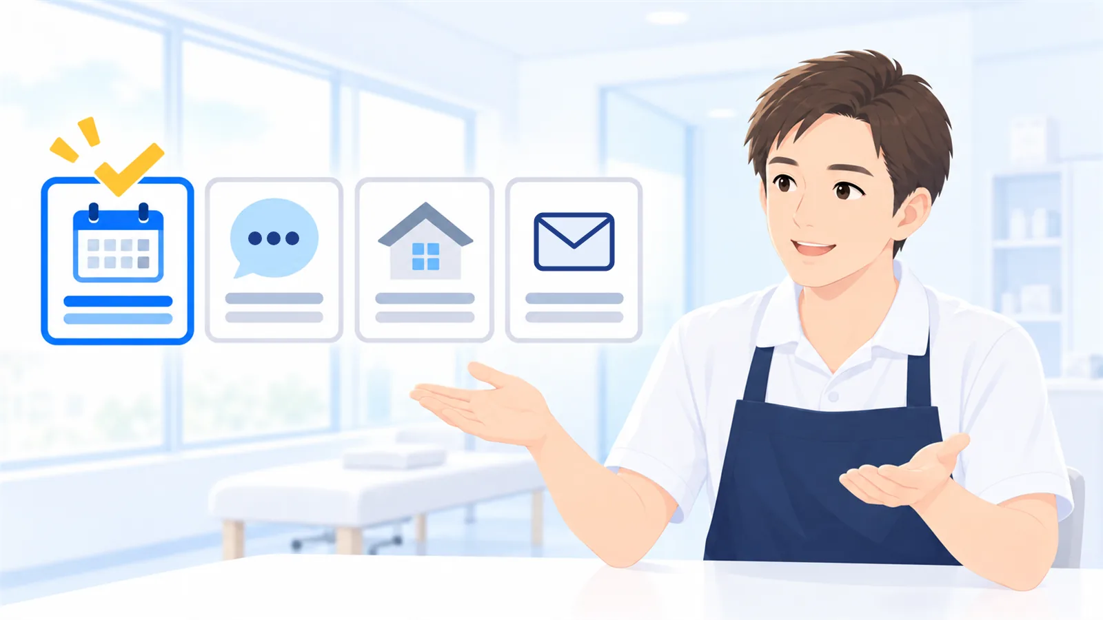 予約を受ける場所は、1つに決める