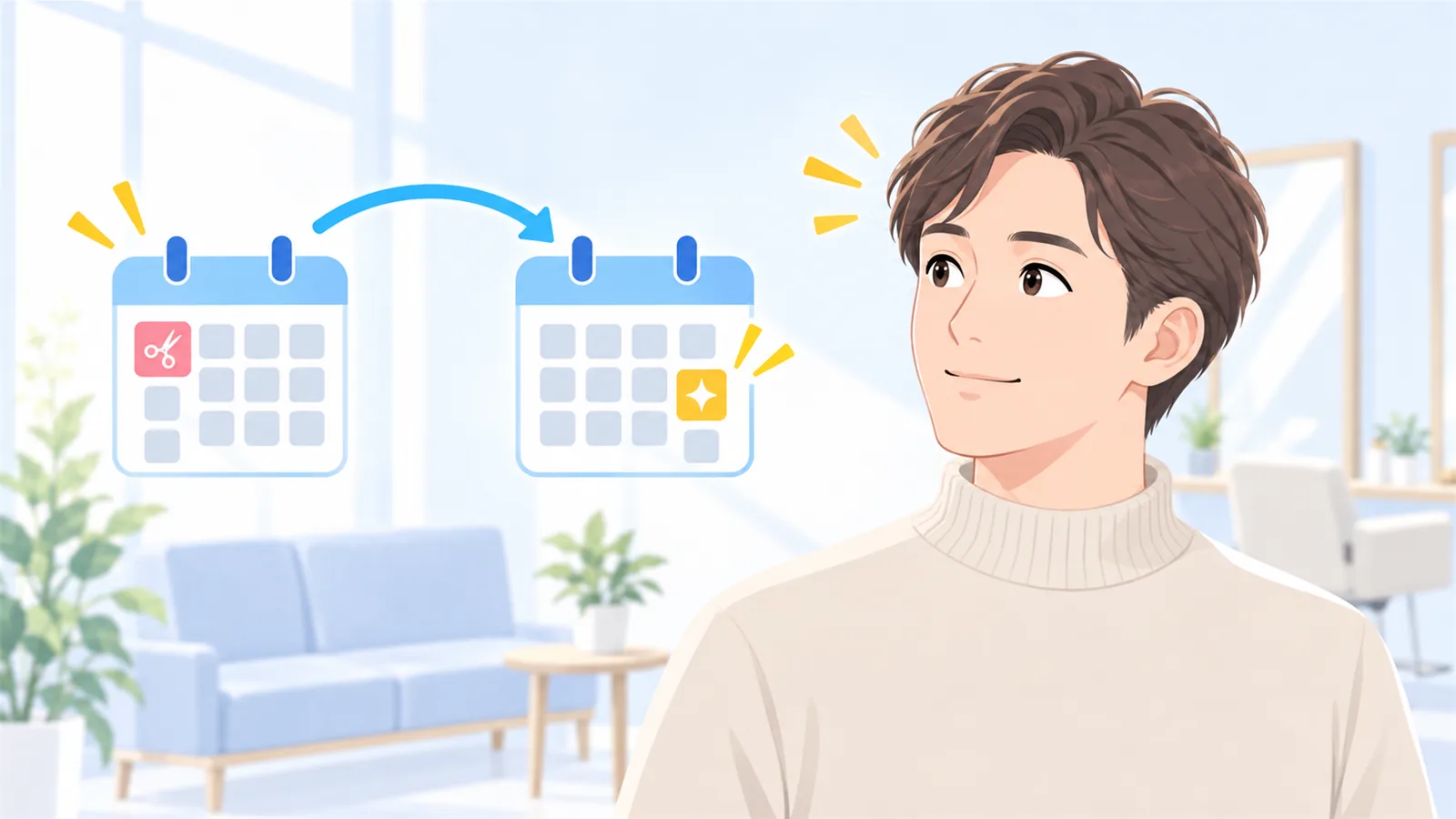 予約表を見ながら、お客さまが次に来るまでの間隔に気づく