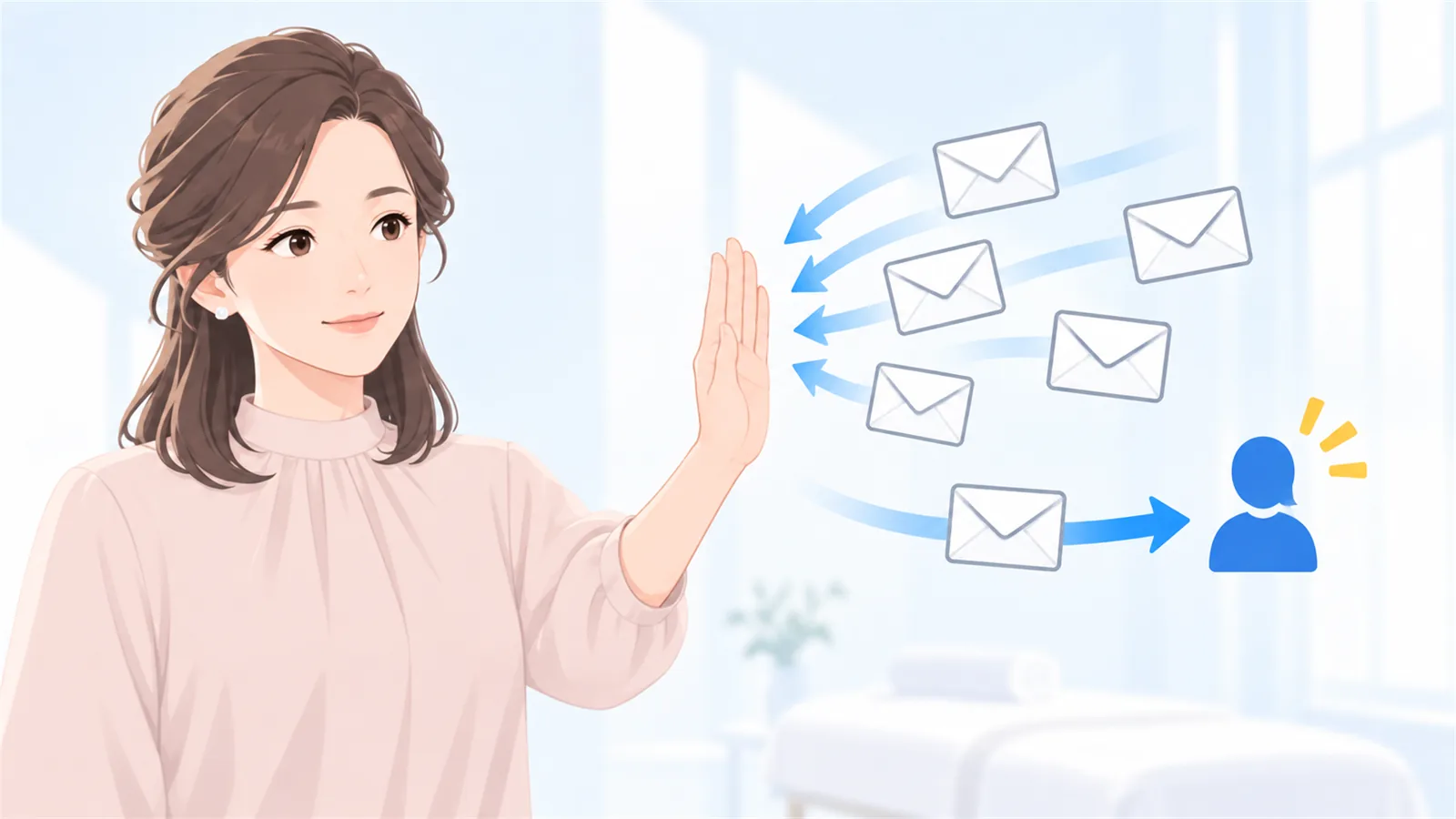 全員への配信を控えて、一人ずつに一言