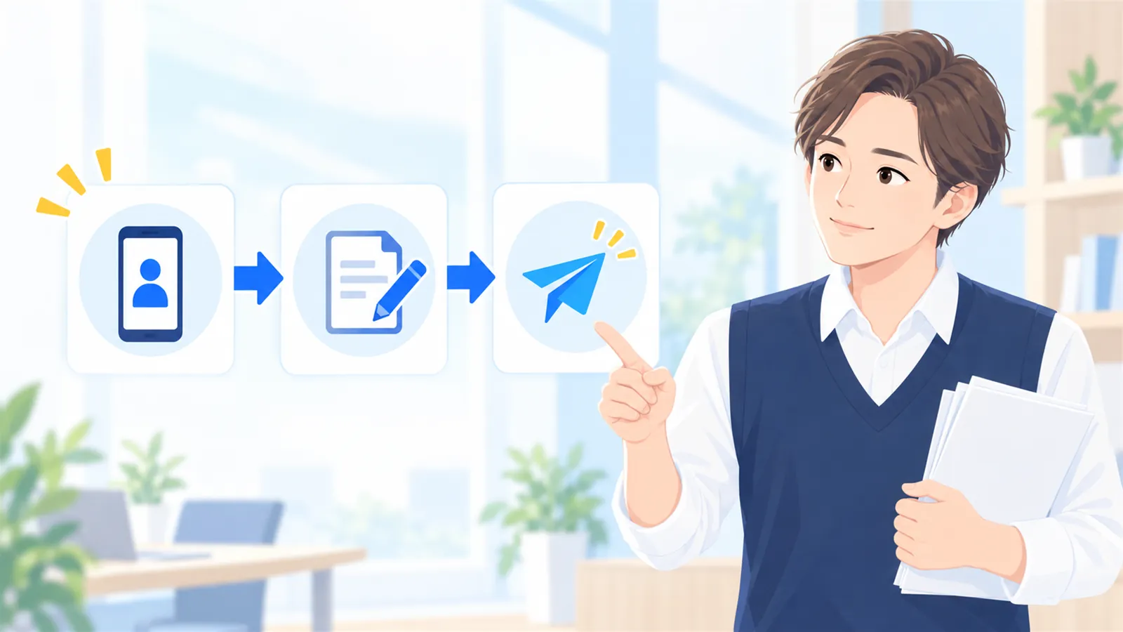 一通ずつ組み立てる｜登録から申し込みまでの流れ