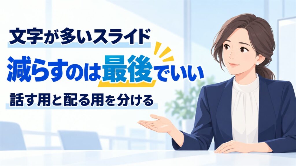 文字が多いスライドを見やすくする｜1枚1メッセージへの直し方