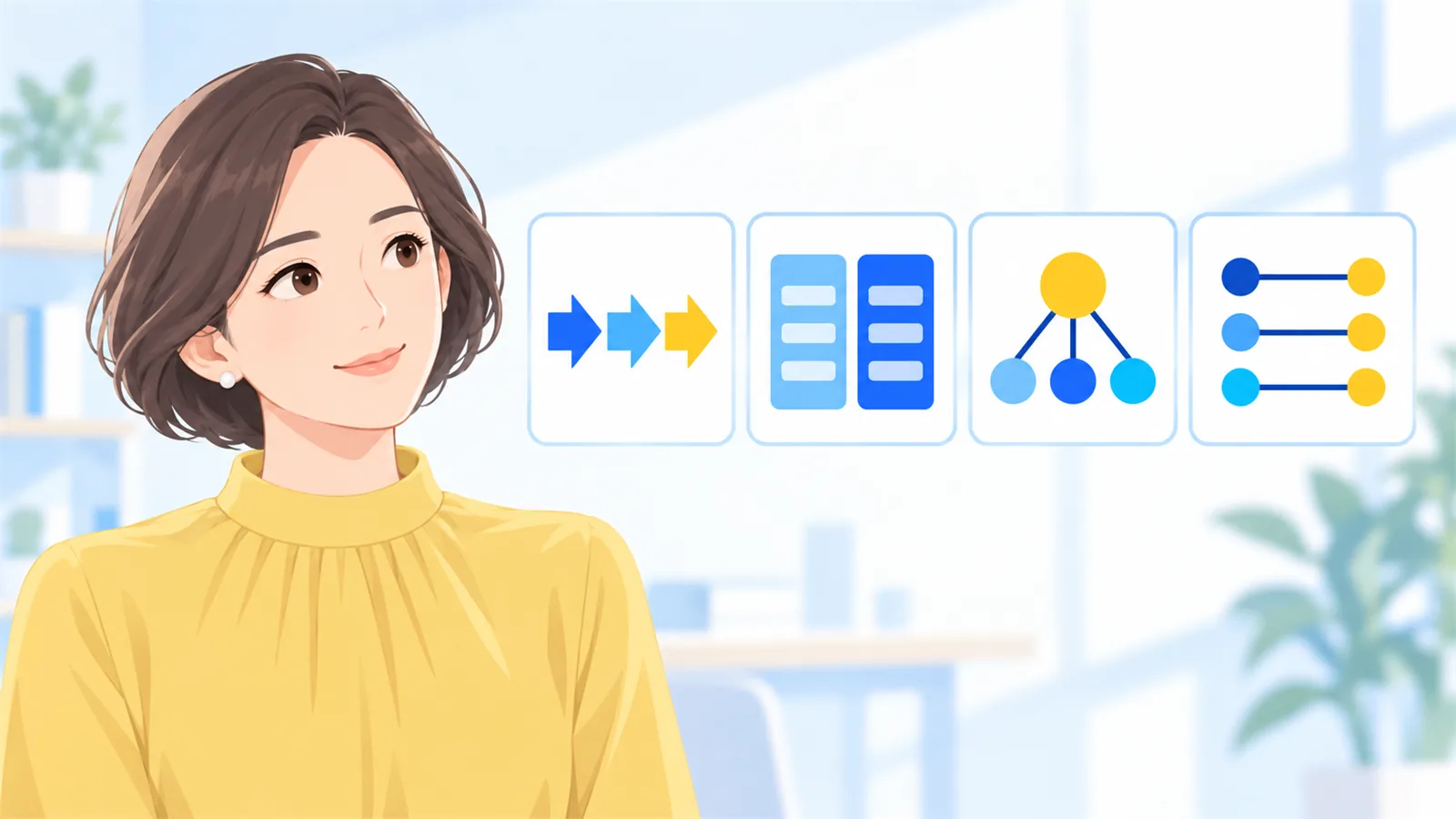 作る図の形が、4つに分かれていると分かる