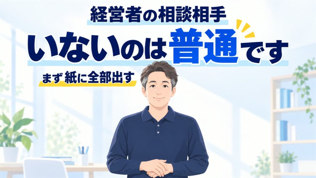 経営者に相談相手がいないのは普通です｜一人で整理する4手順