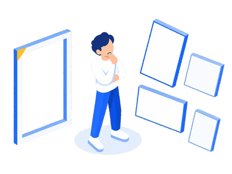 決まった形の枠に、どれも収まらないばらばらの投稿が散らばっている様子のイラスト