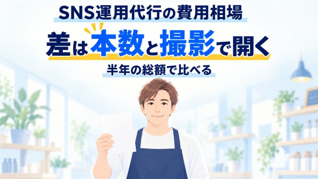 SNS運用代行の費用相場。差は本数と撮影で開く。半年の総額で比べる