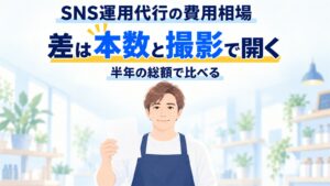 SNS運用代行の費用相場。差は本数と撮影で開く。半年の総額で比べる