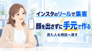 インスタのリールで集客。顔を出さずに手元で作り、見た人を相談へ渡す