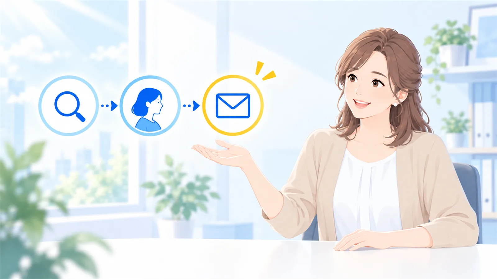 見た人を、プロフィールと相談の一歩へ渡す