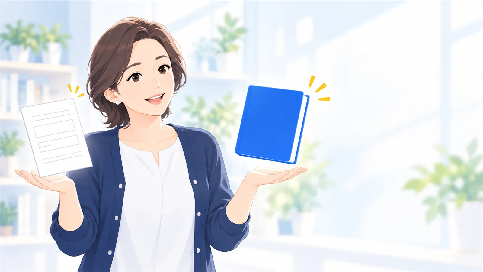 渡すのは、当日に書き込む1枚と、終わってから開く資料の2つ