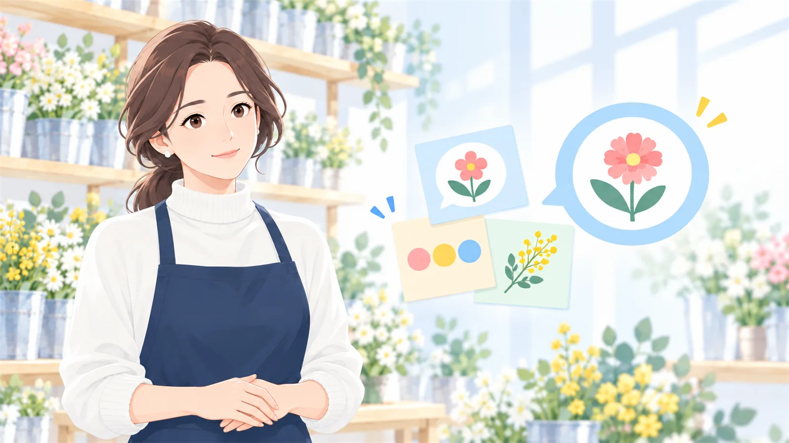 店らしい答えにするには、店の言葉と見本を先に渡す