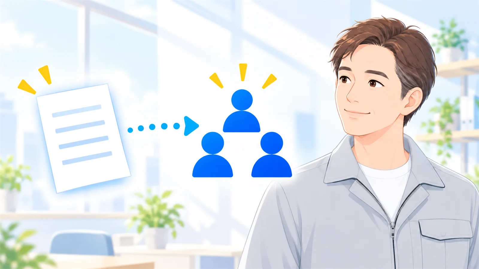来週の朝礼に、紙1枚を持っていく